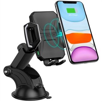 CHOETECH T521-F 15W Wireless Charger Bracket Suction Cup Mount Car Phone Holder