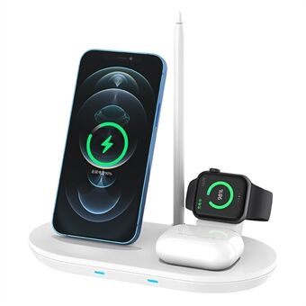 JJT-885 4 in 1 Wireless Charger for iPhone / Apple Watch / AirPods / Apple Pencil Multifunction 15W Fast Charging Station