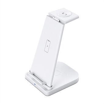 B-12 Universal Desktop Charger 3-in-1 15W Wireless Charging Folding Stand for Mobile Phone / Earphones / Smart Watch