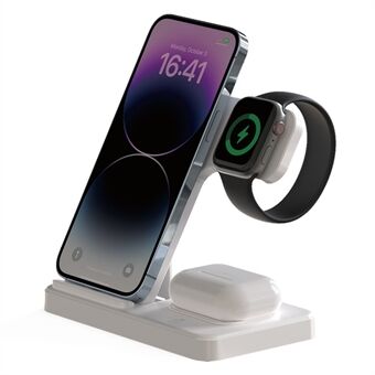 Z5G 3-in-1 15W Wireless Charger Multifunction Fast Charger Folding Charging Station for Qi Phones / Headphones / iWatch