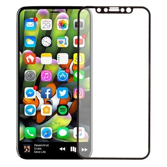 Full Coverage Tempered Glass Protector Film for iPhone XS / X 5.8 inch - Black