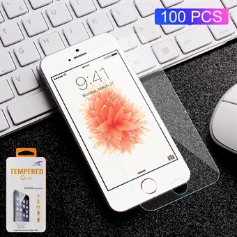 100Pcs/Set 0.3mm Arc Edge Tempered Glass Screen Protector Guard Film for iPhone SE/5s/5