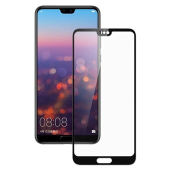 Silk Printing Full Size Tempered Glass Screen Protector for Huawei P20 - Black