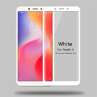 MOFI 3D Curved Full Size Tempered Glass Screen Protector for Xiaomi Redmi 6 (Dual Camera: 12MP+5MP)