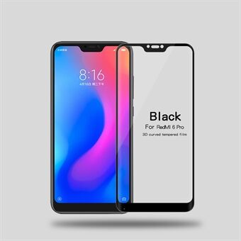 MOFI 3D Curved Full Size Tempered Glass Screen Protector for Xiaomi Mi A2 Lite / Redmi 6 Pro - Black