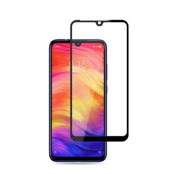 MOCOLO Silk Printing Tempered Glass Full Screen Guard Film for Xiaomi Redmi Note 7 / Note 7 Pro (India) - Black