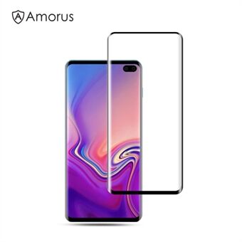 AMORUS for Samsung Galaxy S10 Plus 3D Curved Full Cover Tempered Glass Screen Protector (Case-Friendly Scaled-Down Version)