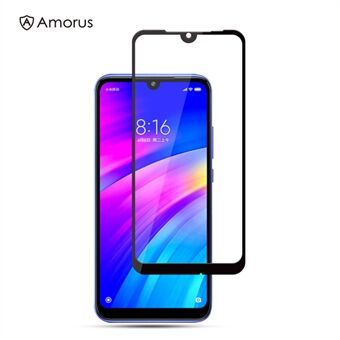 AMORUS Full Glue Silk Printing Tempered Glass Full Screen Protector Film for Xiaomi Redmi 7/Redmi Y3