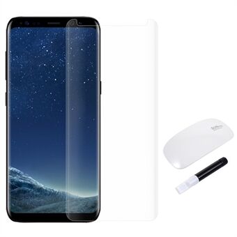 RURIHAI 3D Full Glue Complete Covering UV Liquid Tempered Glass Screen Film + UV Lamp for Samsung Galaxy S8 - Transparent