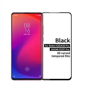 MOFI 3D Curved Full Covering Tempered Glass Screen Protector for Xiaomi Redmi K20/Mi 9T/Redmi K20 Pro/Mi 9T Pro - Black