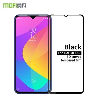 MOFI 3D Curved Tempered Glass Complete Covering Screen Guard Film for Xiaomi Mi 9 Lite/ Mi CC9/ Mi CC9 Meitu Edition