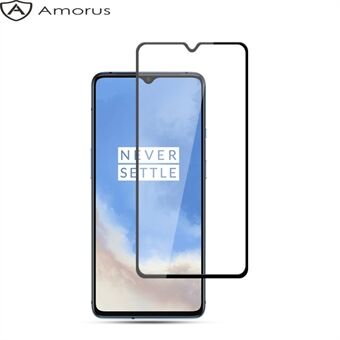 AMORUS Full Glue Full Screen Silk Printing Tempered Glass Protector for OnePlus 7T/Realme X2 Pro