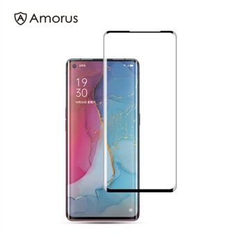 AMORUS Full Size 3D Curved Tempered Glass Screen Film [Full Glue] for Oppo Reno3 Pro/Reno4 Pro/Reno5 Pro