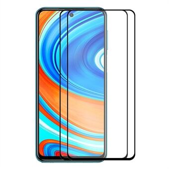 ENKAY 2Pcs/Set Full Glue 0.26mm 9H 2.5D Tempered Glass Full Screen Protector Cover for Xiaomi Redmi Note 9