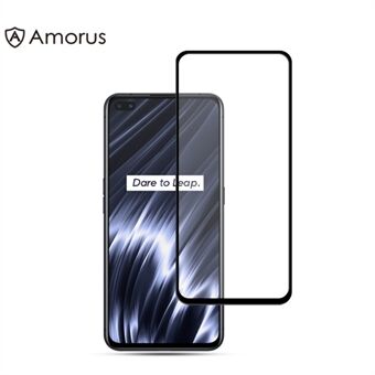 AMORUS Silk Print HD Tempered Glass Full Glue Full Screen Guard Film for Realme X50 Pro 5G