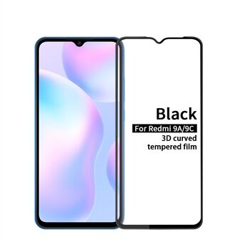 PINWUYO 3D Curved Shatterproof [Anti-fingerprint] Tempered Glass Full Screen Film for Xiaomi Redmi 9A/Redmi 9C