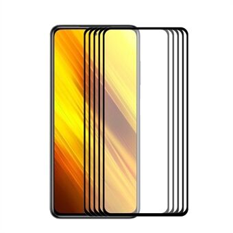 5PCS/Set ENKAY HAT-PRINCE Ultra Clear 0.26mm 9H 2.5D Complete Covering Tempered Glass Full Glue Screen Protector for Xiaomi Poco X3/Poco X3 NFC