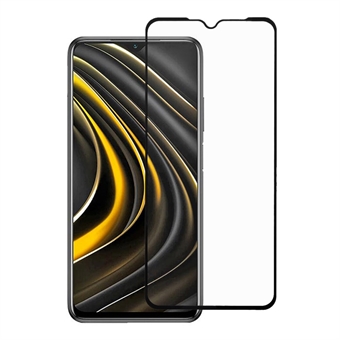 Full Coverage Silk Printing Tempered Glass Screen Protective Film [Full Glue] for Xiaomi Poco M3