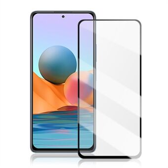 MOCOLO Full Glue Full Coverage Silk Printing Tempered Glass Screen Protector for Xiaomi Redmi Note 10 - Black