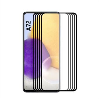 5Pcs/Set HAT-PRINCE 0.26mm 9H 2.5D Full Screen Covering Tempered Glass Screen Protector [Full Glue] for Samsung Galaxy A72 5G / 4G