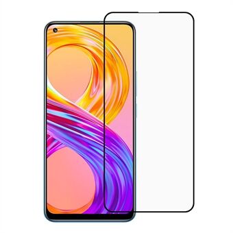 Full Coverage Silk Printing Full Glue Tempered Glass Screen Protector for Realme 8 / 8 Pro