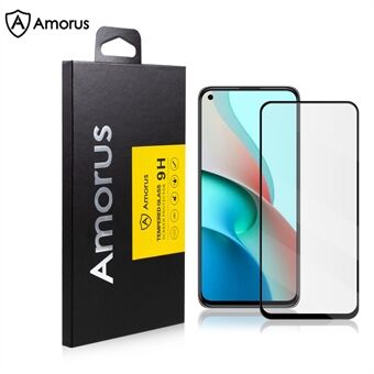 AMORUS Side Glue Full Coverage 3D Curved Screen Design Tempered Glass Screen Protector for Xiaomi Mi 11 Lite 4G / 5G - Black