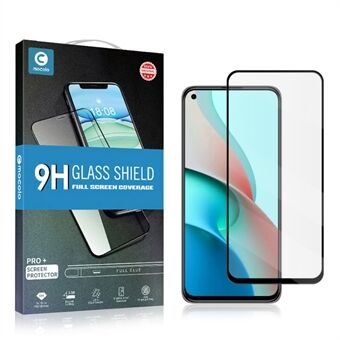 MOCOLO Silk Print HD Full Glue Full Screen Coverage Tempered Glass Protector for Xiaomi Mi 11 Lite 4G/5G - Black