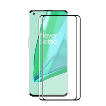 HAT-PRINCE 2Pcs/Set 0.26mm 9H 3D Ultra Clear Curved Full Screen Guard Tempered Glass Protector for OnePlus 9 Pro