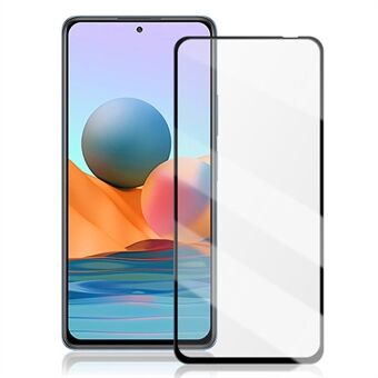 MOCOLO Silk Print HD Full Screen Coverage Full Glue Tempered Glass Protector for Xiaomi Redmi Note 10 5G/Poco M3 Pro 5G - Black