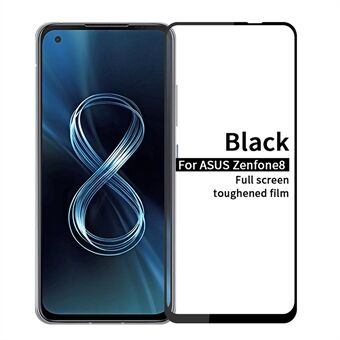 PINWUYO for Asus Zenfone 8 Tempered Glass Film Full Glue Anti-fingerprint Shatterproof Screen Protector (International Version)