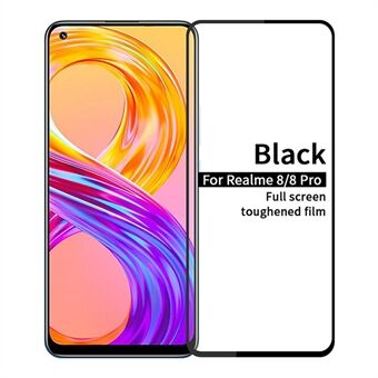 PINWUYO for Realme 8/8 Pro Full Glue Shatterproof Tempered Glass Film Anti-fingerprint Screen Protector (International Version)