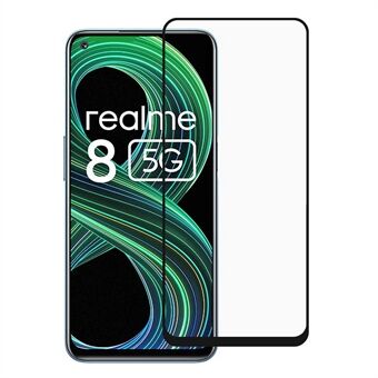 Full Glue Anti-Scratch Silk Print Full Screen Coverage Tempered Glass Protector Film for Realme 8 5G/V13 5G/Narzo 30 5G