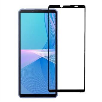 Full Glue Silk Print Full Screen Coverage Anti-Scratch Tempered Glass Protector Film for Sony Xperia 10 III 5G