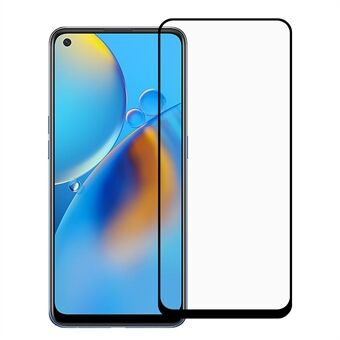 Full Glue Silk Print Anti-Scratch Tempered Glass Full Screen Coverage Protector Film for Oppo A74 4G