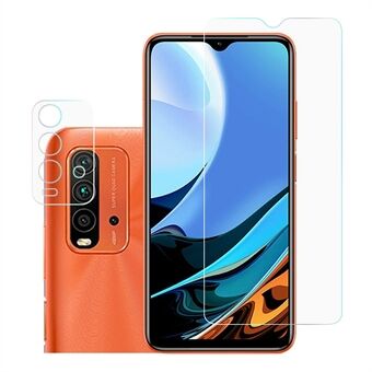 2.5D 9H Tempered Glass Screen Protector + Rear Camera Lens Film for Xiaomi Redmi 9T