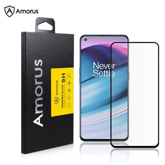 AMORUS for OnePlus Nord CE 5G Anti-Scratch 3D Curved Tempered Glass Full Screen Protector Film - Black