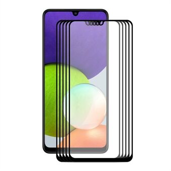 HAT PRINCE 5Pcs/Set 0.26mm 2.5D Full Coverage Full Glue HD 9H Tempered Glass Screen Protector for Galaxy F22 / M22