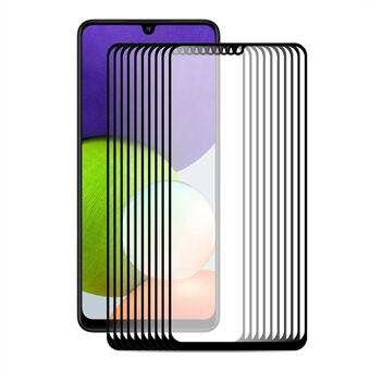 ENKAY 10Pcs/Set 0.26mm Full Glue Full Cover 9H Hardness Anti-Scratch HD 2.5D Curved Tempered Glass Screen Protector for Galaxy F22 / M22