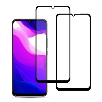 AMORUS 2Pcs Full Glue Silk Printing Secondary Hardening Full Screen Protector Tempered Glass Film for Xiaomi Mi 10 Lite 5G