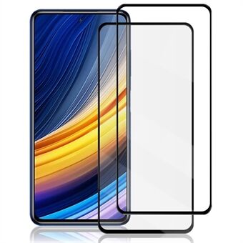 AMORUS 2Pcs Full Glue Silk Printing HD Full Cover Tempered Glass Screen Protector for Xiaomi Poco X3 GT/Redmi Note 10 Pro 5G (China)