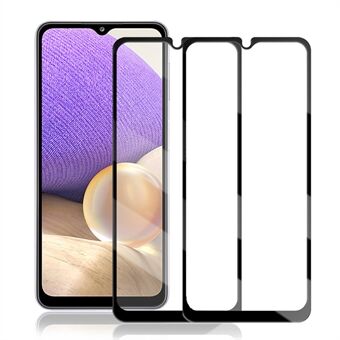 AMORUS 2Pcs Full Glue Full Screen Covering Super High Definition Silk Printing Tempered Glass Protector Film for Samsung Galaxy A32 5G