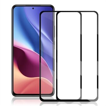 AMORUS 2Pcs Full Coverage Full Glue Clear Double Defense Silk Printing Tempered Glass Film for Xiaomi Mi 11i / Poco F3 / Redmi K40 / Redmi K40 Pro /Redmi K40 Pro+