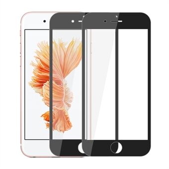 AMORUS 2Pcs/Set Full Coverage HD Full Glue Silk Printing Secondary Hardening Shatterproof Clear Tempered Glass Screen Protector for iPhone 8 Plus/7 Plus/6 Plus