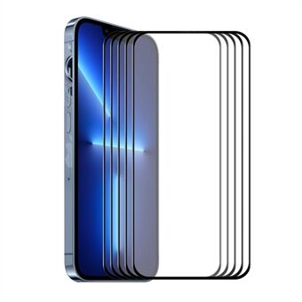 ENKAY 5Pcs/Set Full Glue Full Coverage 6D Silk Printing Tempered Glass Screen Protector Film for iPhone 13 6.1 inch/13 Pro 6.1 inch