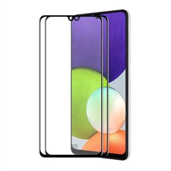 HAT-PRINCE 2Pcs/Set Ultra Clear 6D Full Coverage Full Glue Silk Printing Tempered Screen Glass for Samsung Galaxy A32 4G (EU Version)