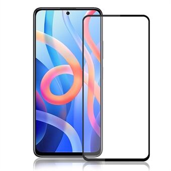 AMORUS Silk Printing Full Screen Coverage Full Glue Anti-oil Tempered Glass Screen Protector for Xiaomi Redmi Note 11 5G / Poco M4 Pro 5G - Black