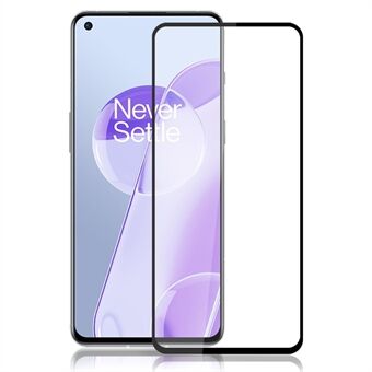 AMORUS Full Glue Silk Printing Secondary Hardening HD Full Screen Tempered Glass Film for OnePlus 9RT 5G - Black