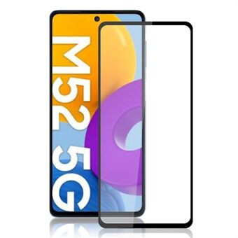 MOCOLO Silk Print Full Glue Full Coverage Scratch-resistant Explosion-proof Ultra Clear Tempered Glass Screen Film for Samsung Galaxy M52 5G - Black