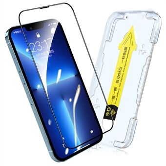 HAT PRINCE Anti-explosion Anti-scratch Full Screen Coverage Full Glue Tempered Glass Film Screen Protector with Easy Installation Tool for iPhone 13 Pro / iPhone 13 6.1 inch