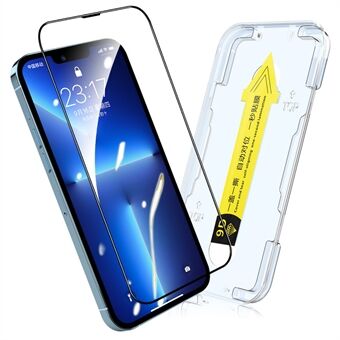 HAT PRINCE Dust-proof Full Glue Arc Edge Full Screen Coverage Tempered Glass Film Screen Protector with Easy Installation Tool for iPhone 13 mini 5.4 inch